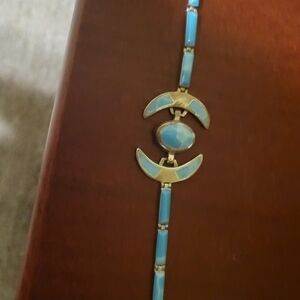 Elegant 950 Silver And Turquoise Bracelet